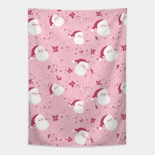 Santa Claus From Christmas In Pink Collection Tapestry