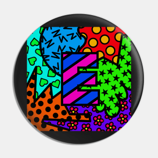 Alphabet Series - Letter E - Bright and Bold Initial Letters Pin