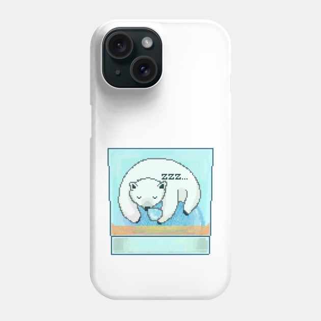 Polar bear sleeping in whiskey on the rocks Phone Case by TheAlbinoSnowman