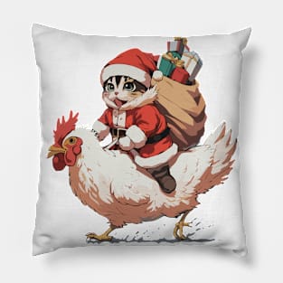 Christmas, Funny Cat on a Chicken Pillow