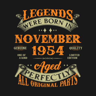 69th Birthday Gift Legends Born In November 1954 69 Years Old T-Shirt