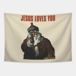 vintage jesus loves you Tapestry