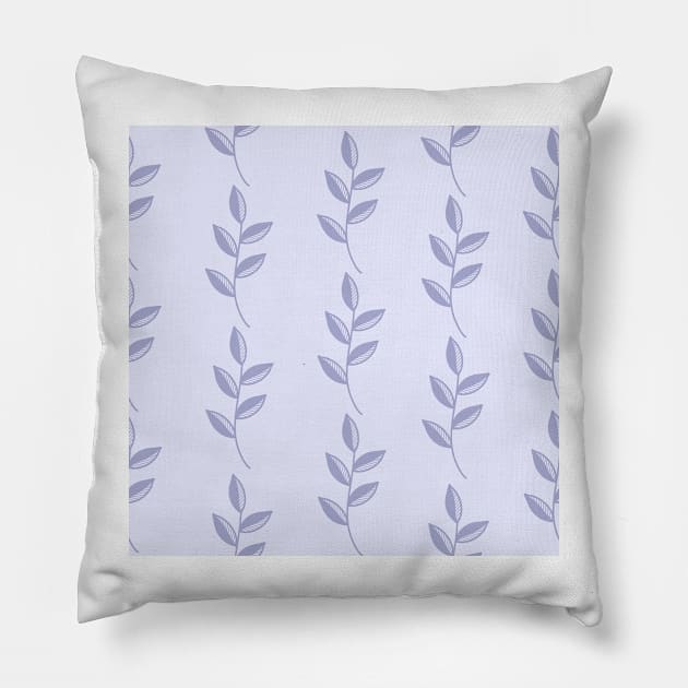 Leaves string repeat pattern in lavender Pillow by HariniArts