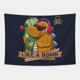 cool skater dino thumbs up Tapestry