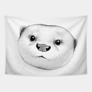 Asian Small Clawed Otter Face Tapestry