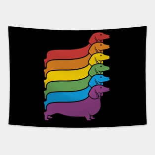 Rainbow Dachshund Tapestry