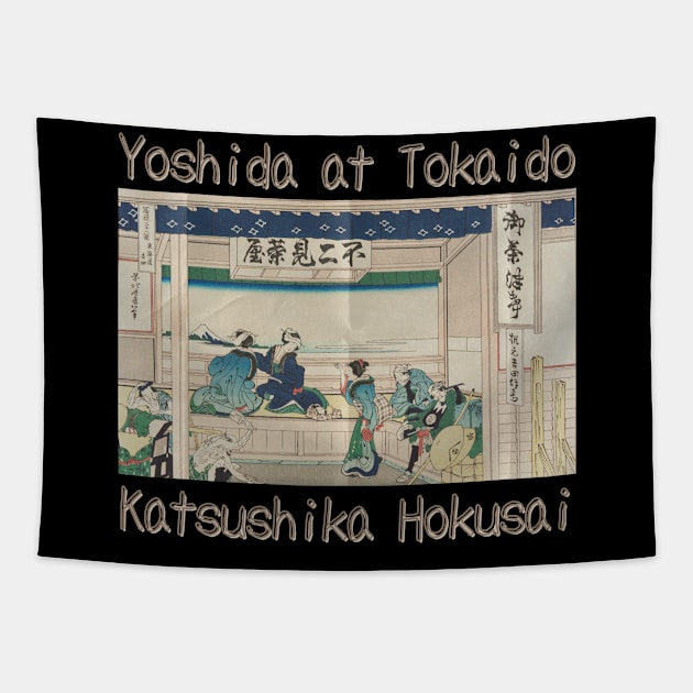 Yoshida at Tokaido - Hokusai Ukiyo-E Tapestry by Underthespell