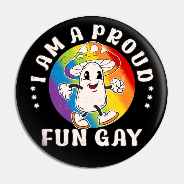 Fungi Fun Gay Funny LGBTQ+ Toadstool Pun Pin by FloraLi