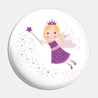 Cute fairytale purple stars shining Pin