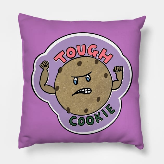 Tough Cookie Pillow by Katsillustration