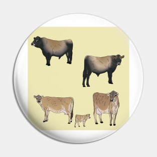 Jersey Cows Pattern Yellow Pin