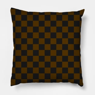 Dark Brown Checkered Pillow
