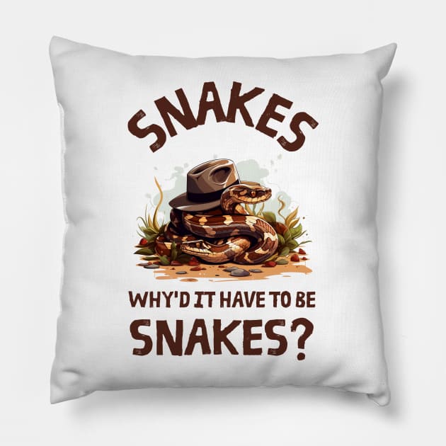 Snakes. Why did it have to be snakes? - Adventure Pillow by Fenay-Designs