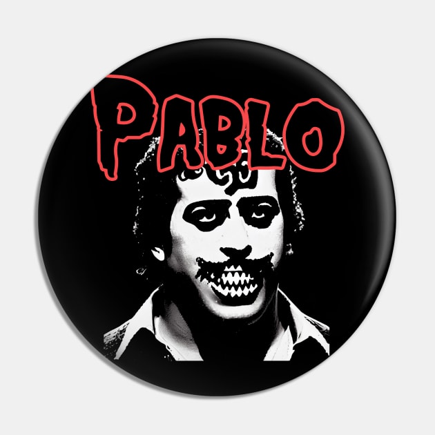 Pablo Escobar Horror Punk Band Aesthetic | Dark Rebellion Graphic Pin by Soulphur Media