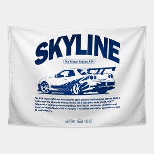 The Skyline GT R34 Racing Cars Tapestry