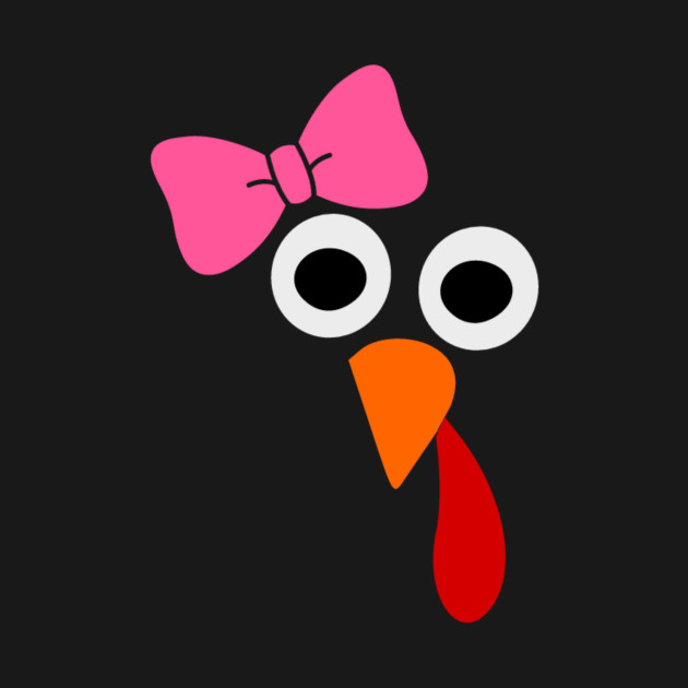 cute turkey face with pink bow turkey face t shirt teepublic