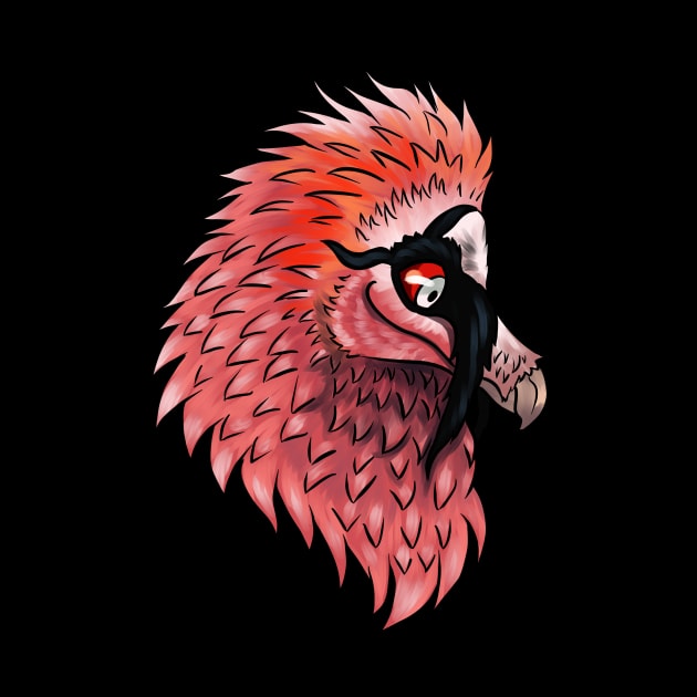 Bearded Vulture Head by chronicallycrafting