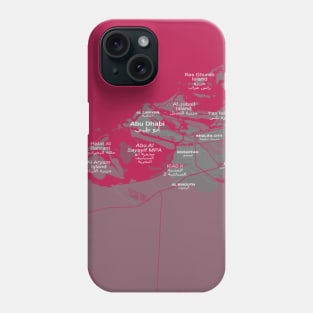 Abu Dhabi dark pink map Phone Case