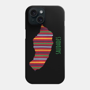 Madeira outline filled with traditional folk costume pattern with Saudades Phone Case