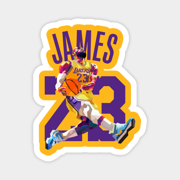 Lebron James Dunk Lakers Magnet by awangwidyatama