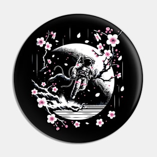 Kawaii Astronaut Outer Space Japanese Sakura Funny Space Pin