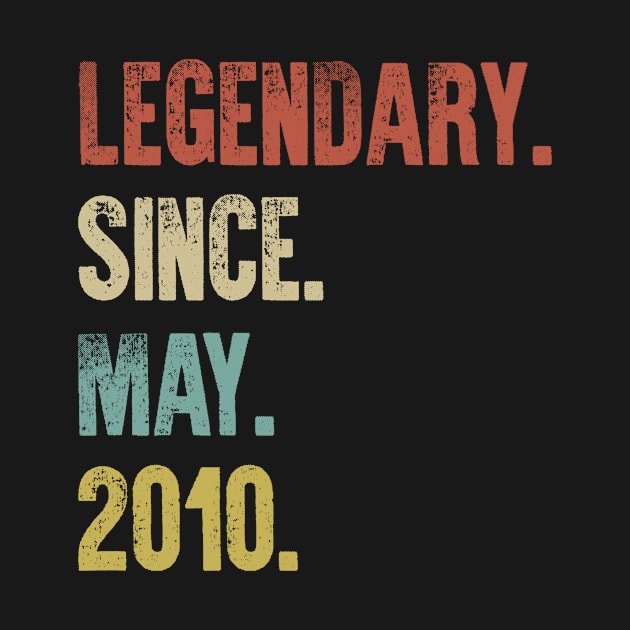 Retro Vintage 50th Birthday Legendary Since May 2010 by DutchTees