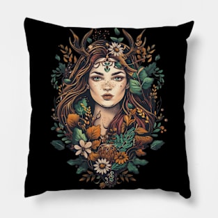 Wiccan pagan goddess Pillow