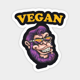 Vegan Monkey vegeterian Lifestyle Magnet