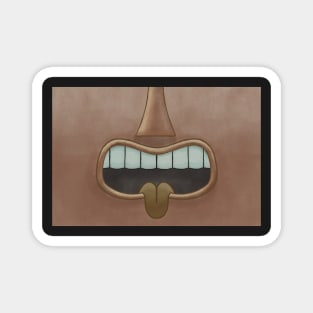 Brown Tiki Tongue Mask! Magnet