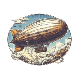 Steampunk Flying Airship T-Shirt