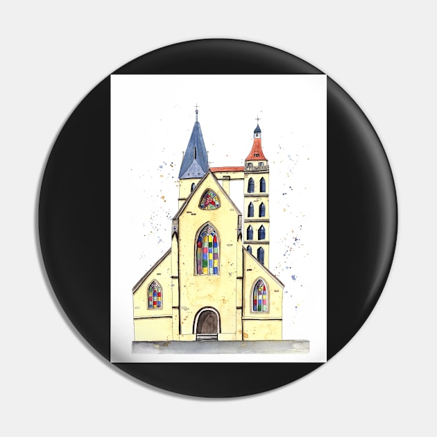 gothic church in Germany whimsical watercolor painting Pin by Sandraartist