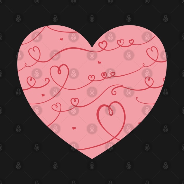 Big cute pink heart with doodle pattern. by ChrisiMM