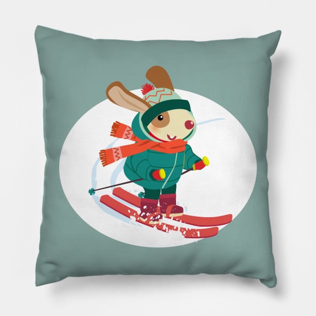 Olly sulla neve Pillow by Kennishy09