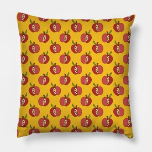 Red Apple Yellow Pattern Pillow