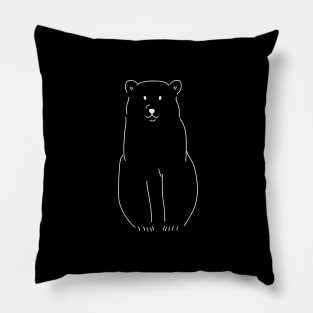 Polar Bear Silhouette Line Art Pillow