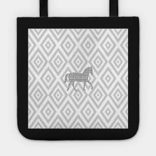 Horse - abstract geometric pattern - gray. Tote