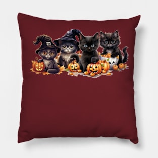 A Witchy Kitten Caboodle Pillow