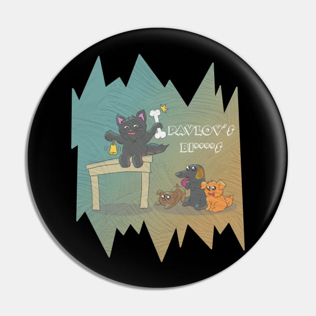 Funny Vintage Pavlov's Dogs Design Pin by Kidrock96