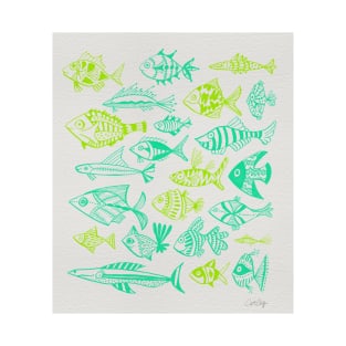 fish inkings lime turquoise T-Shirt