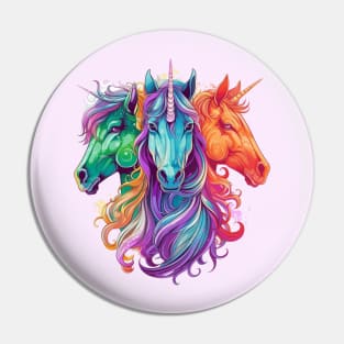 Unicorn Horses Pin