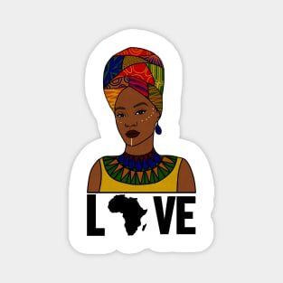 Love Africa, African Woman, Black Pride Magnet