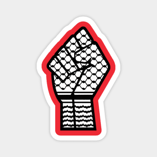 Keffiyeh Black Power Fist - Right Side - Back Magnet