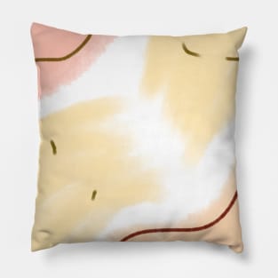 Yellow orange watercolor art print Pillow