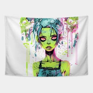 Litte green zombie Tapestry