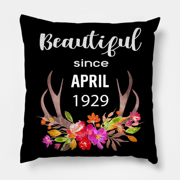 Deer Antler Elk Hunting Flower Horn Beautiful Since April 1929 Pillow by familycuteycom