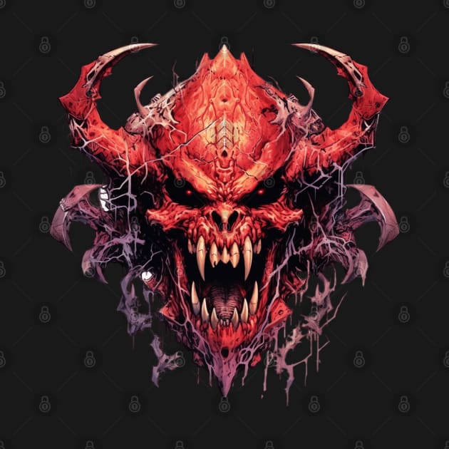 Horned Demon Skull Doom by Nightarcade