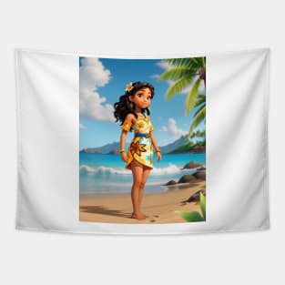 Hawaiian Girl Sticker #2 Tapestry