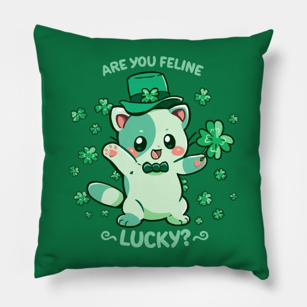 Are you Feline Lucky? Pillow by TechraNova