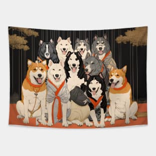 Japanese Dogs Tapestry