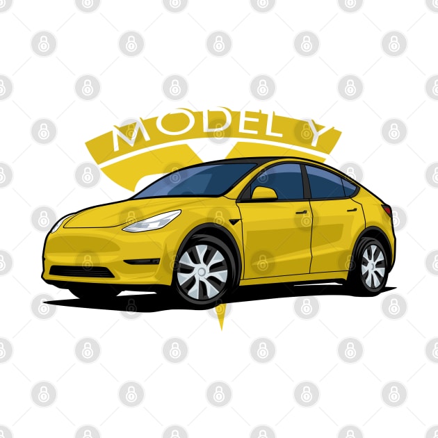 Model Y electric car yellow by creative.z